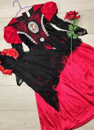 Платье на хелловин мертвая невеста санта муэрта halloween