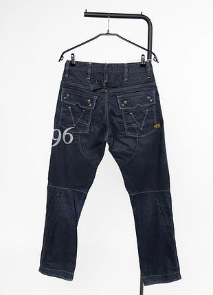 Чоловічі джинси g-star raw motor 5620 3d tapered embro 96 темно-синього кольору. модель із застібкою на ґудзики, звуженим донизу кроєм та об’ємною кон