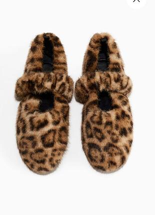 Теплые меховые тапки h&m zara оригинал
