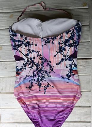 Слитный купальник gottex hanami bandeau с принтом цветущей вишни. размер xl-xxl. 4