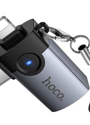 Переходник hoco ua46d otg 2in1 lightning male/type-c male to usb female
