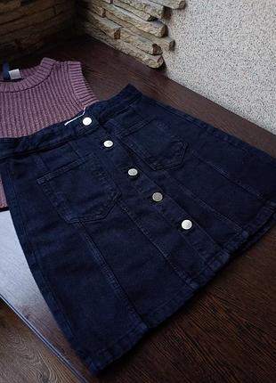 Джинсова спідниця zara trf на ґудзиках (розмір s / eur 36)