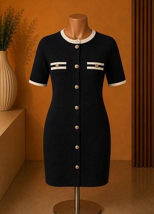 F&f contrast trim knit midi dress