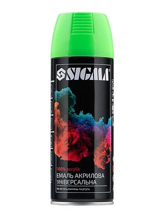 Эмаль аэрозольная акриловая флуоресцентная 400мл ral 6038 зеленый sigma (2736211)