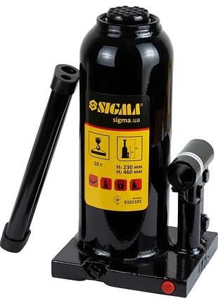 Домкрат гідравлічний пляшковий 10т h 230-460 мм sigma (6101101)