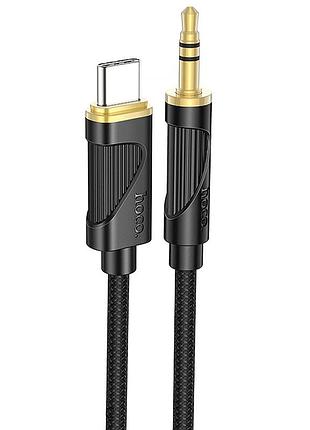 Аудио кабель aux hoco upa30 friend (type-c to aux 3.5mm) (1m) black