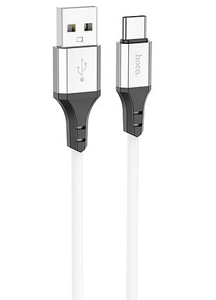 Дата кабель hoco x86 spear usb to type-c (1m) white