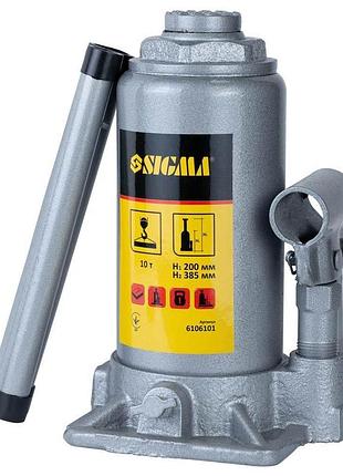 Домкрат гидравлический бутылочный 10т h 200-385мм standard sigma (6106101)