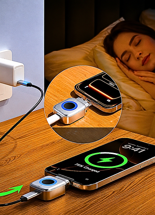 Безопасный адаптер usb-c для ночной зарядки ems с автоотключением, смарт-отсекатель питания смартфона