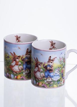 Набор чашек фарфоровых rabbit family 220 мл 2шт hp-7323-8