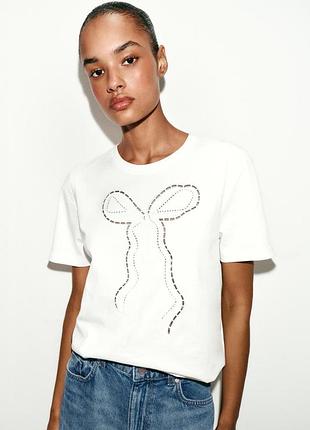 Футболка женская с цветочным принтом м, л zara