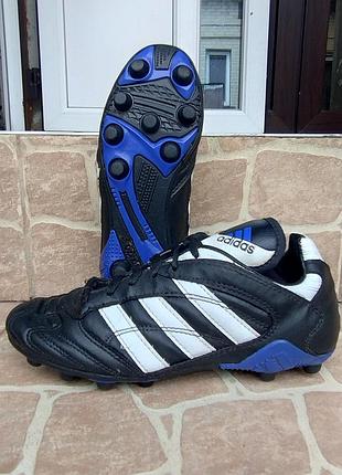 Бутсы детские кожаные, винтажные футбольные, adidas jbc - 752001, размер 37(22,5) см.