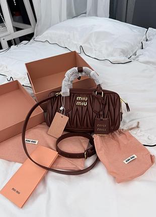 Miu miu arcadie burgundy leather bag