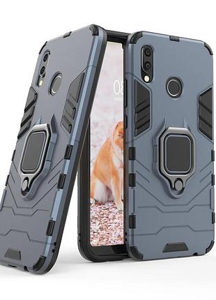Чехол fiji ring для huawei p20 lite / nova 3e (ane-al00) бронированный бампер с кольцом подставкой темно-синий