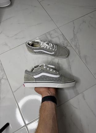 Кеди vans old skool сірі з принтом (розмір 38 / 24 см)
