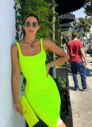 Плаття, плаття-сарафан zara яскравого неонового кольору, 8 р-ру.