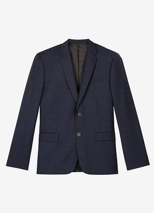 Темно-синій піджак від відомого бренду the kooples, виготовлений зі 100% вовни з підкладкою з поліестеру та віскози
