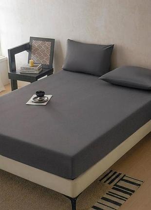 Простирадло на гумці охолоджувальне з шовку colorful home 21665 180х200х25 см графітове