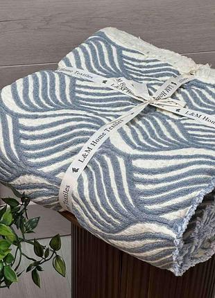 Плед двосторонній мусліновий євро l&m home textiles 20291 200х220 см синій