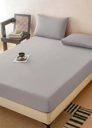 Простирадло на гумці охолоджувальне з шовку colorful home 21666 180х200х25 см сіре