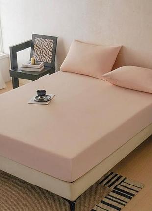 Простынь на резинке охлаждающая из шелка colorful home 21663 180х200х25 см телесно-бежевая