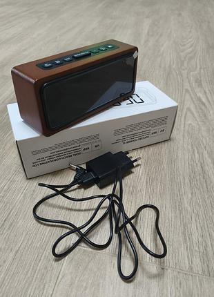 Электронный электронный будильник netzu w318b с led дисплеем и корпусом под дерево