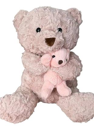 Мягкая игрушка с пледом мишка 3 в 1 20852 45 см 110х140 см нежно-розовая
