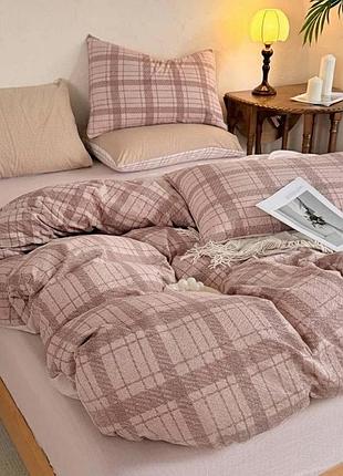 Постельное белье двуспальное из муслина с простынью на резинке colorful home print 15 21779 180х220 см