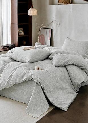 Постельное белье двуспальное из вареного хлопка mallory home 21768 180х220 см голубое