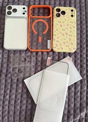 Чохли та захисне скло для iphone 17 pro (нові)