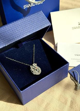 Підвіска/ кулон/ ланцюжок swarovski swan/ лебідь