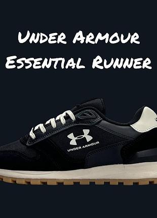 Under armour essential runner black white 5