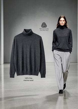 Woolmark базова водолазка з тонкої вовни мериноса