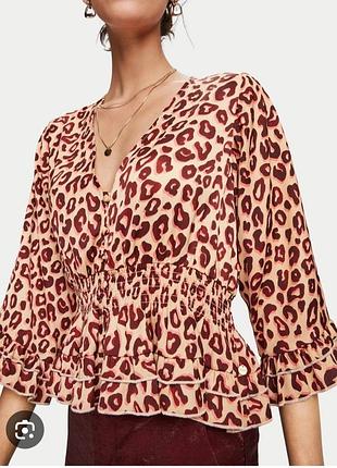 Scotch & soda блуза в  🐆 леопардовый принт