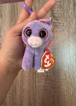 М'яка іграшка-брелок ty beanie boos athena (єдиноріг з крилами