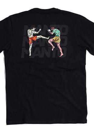 Чоловіча футболка manto fight co чорна унісекс манто boxing ufc mma wrestling muay thai