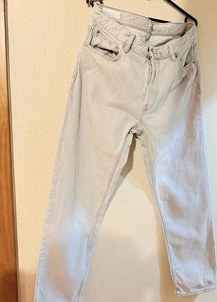 Чоловічі світлі джинси zara на ґудзиках (прямий крій / денім), eur 44 (mex/usa 34)