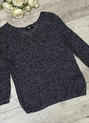 Льняная кофта-сетка, джемпер рукав 3/4 uniqlo, р.s-m