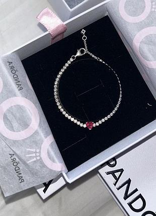 Браслет pandora червоне серце / браслет пандора / pandora bracelet 4