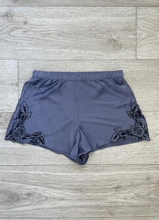 Шовкові шорти з мереживом silksilky р.s 100% шовк