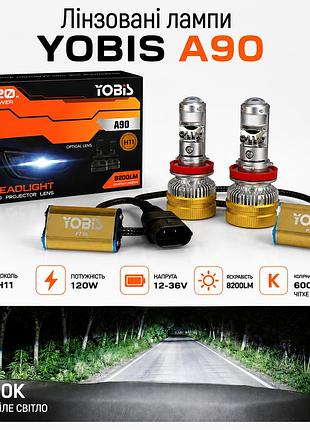 Мини-линзы youbis a90 h11 120w 16000lm - яркий bi-led свет, четкий световой предел. ближнее cветло белое 6000k. 12–24v