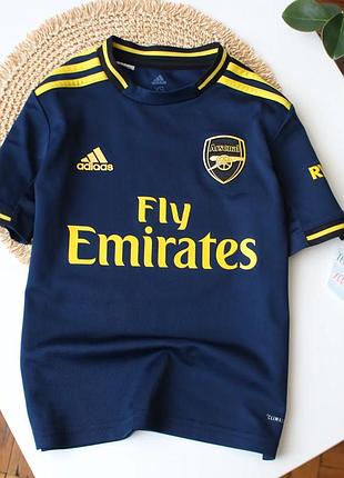 Темно синя спортивна футболка з логотипом футбольноно клубу арсенал adidas оригінал 7-8 років
