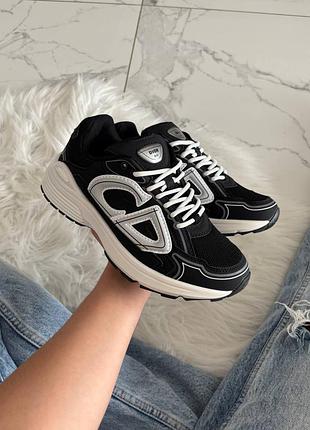 Кроссовки диор b30 black white арт 17007