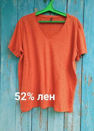 Батал! дуже комфортна лляна футболка, 52-60разм,hema
