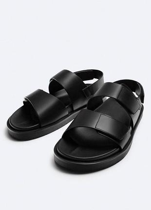 Кожаные сандали zara 2