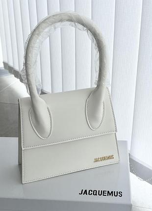 Сумка jacquemus біла жіноча жакмю молочна