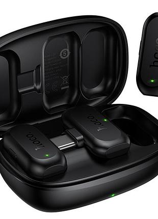 Петличный беспроводной микрофон hoco l26 dual-mic smart ai (type-c) black