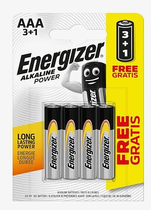 Батарейки energizer alkaline power aaa 3+1 шт (6429529)