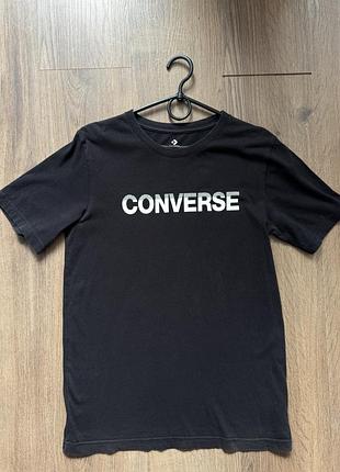 Чорна футболка  converse  розмір 158-170 13-15 років  xs -s