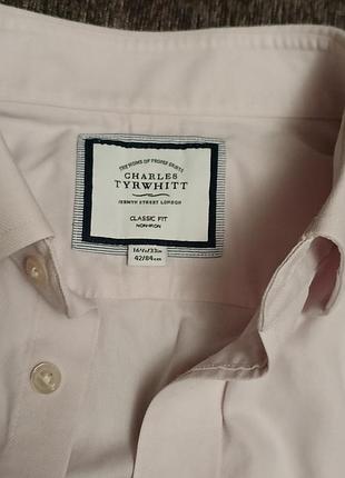 Мужская рубашка charles tyrwhitt из хлопка, воротник 16,5 дюймов, светло розовая